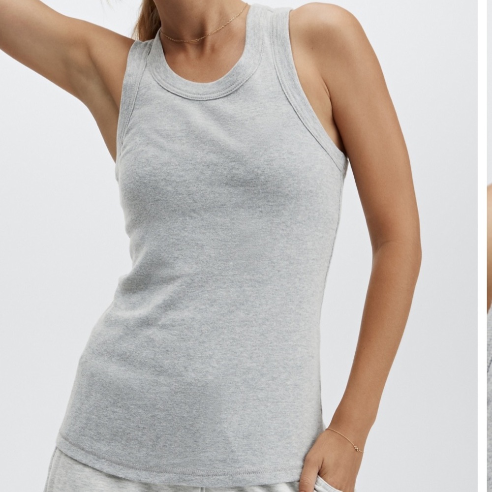Fabletics Gray Tinsley Racer back Tank Top XXL